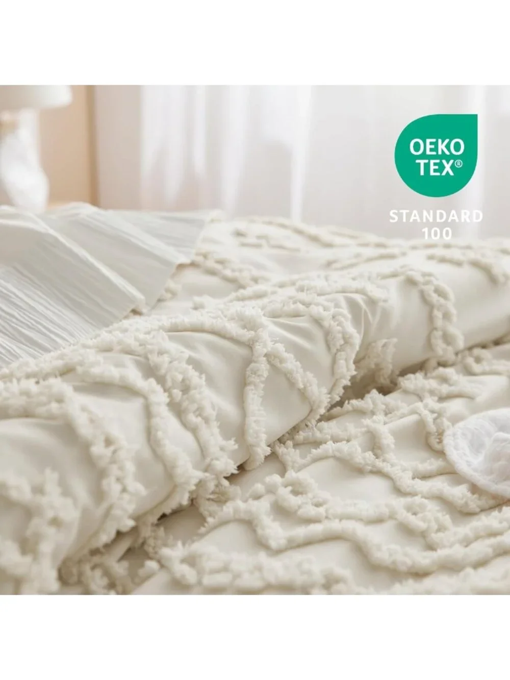 Boho Tufted Twin Comforter Set - Beige Bedroom Decor & Cozy Bedding Essentials